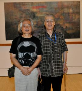 蔡兵画家与著名表演艺术家蓝天野